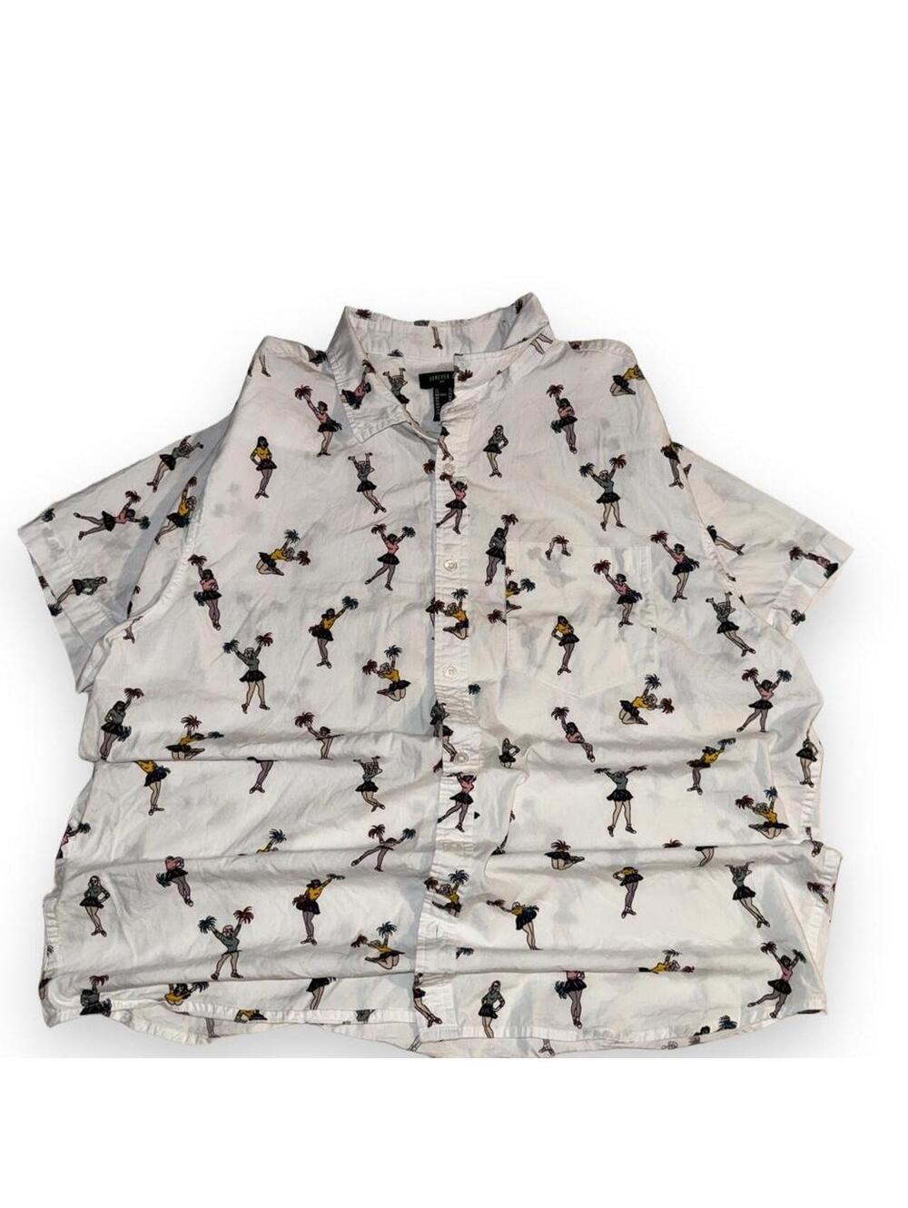 Forever 21 Men's White and Multi Shirt